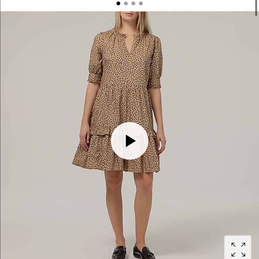 JCREW tiered popover dress in leopard dot